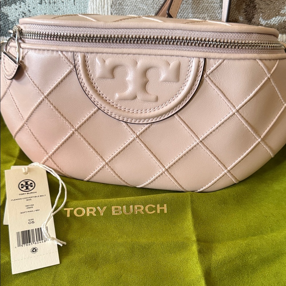 Tory Burch Blush Quilted Crossbody Bag